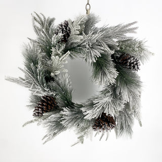 Snow Pine Wreath 24"