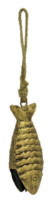 Metal Hanging Fish Bell - 10.5"L