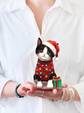 Mini Christmas Kitten Pop-up Greeting Card