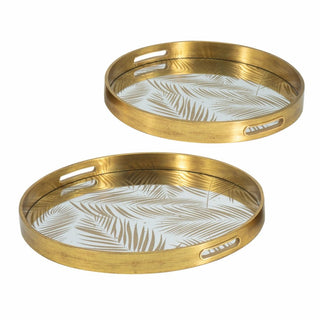 Mirror Tray w/ Leaf Motif 14.5" - Sm