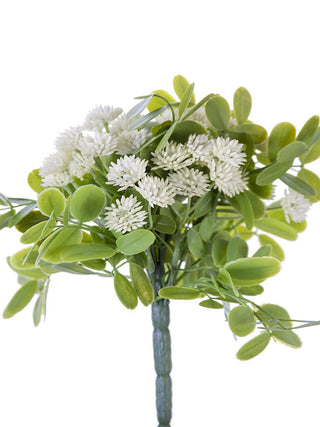 Clover Flower Bush Cream 9"