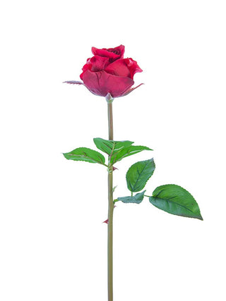 Real Touch Rose Bud Stem Crimson 23"