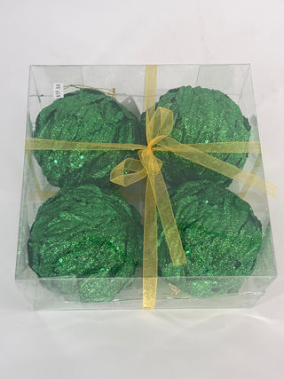 Ball Ornament Green (Box of 4) 5"