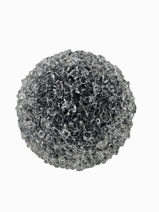 Glitter Iced Ball Ornament Black 4"