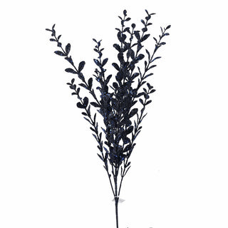 Glitter Boxwood Spray Midnight Blue 22"