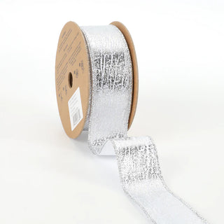 Wired Ribbon Silver Faux Leather 1/2" x 10Yd