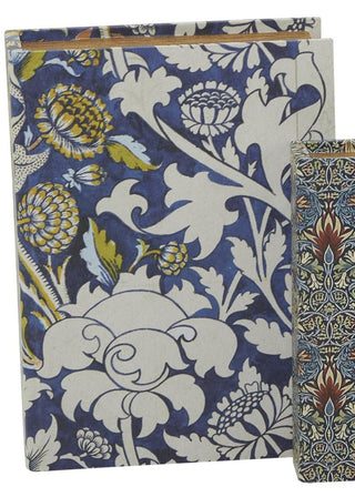 Patterned Book Box Blue Large 12"H