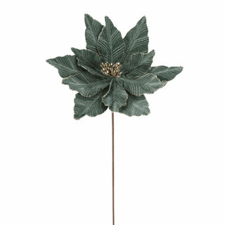 Velvet Poinsettia Stem Dusty Green 22"