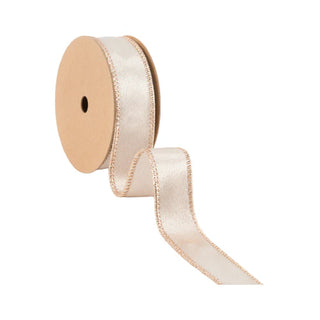 Shimmer Satin | Champagne with Champagne Backing Ribbon 1"Wx10yd
