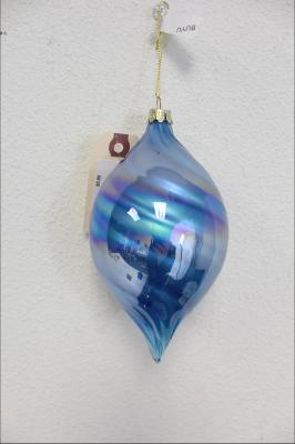 Glass Finial Ornament Blue 3x6"
