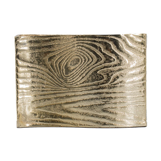 Wavy Rectangle Gold Vase 9.5x7"