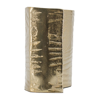 Wavy Rectangle Gold Vase 9.5x7"