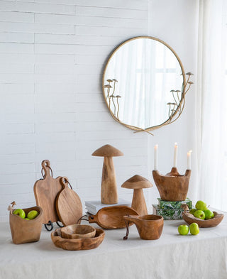 Teak Mushroom Décor 15.5" - Lg