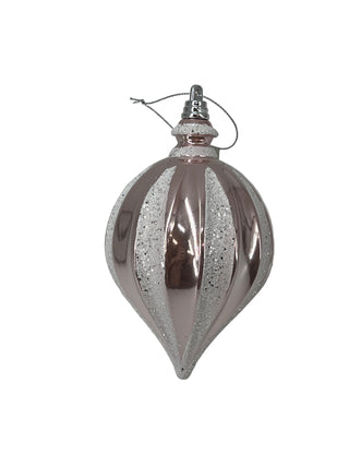 Blush-White Drop Ornament 6"