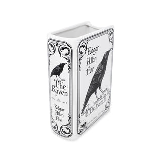 The Raven Large Book Vase White 5.5" W x 8"H