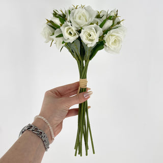 Rose Bundle White 12"