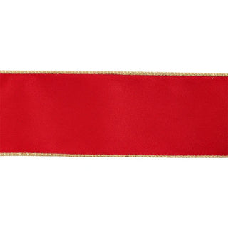 Reversible Classic Velvet Wired Ribbon Red/Gold 2.5"Wx10yd