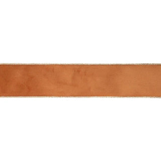 Reversible Classic Velvet Wired Ribbon Rust/Gold 2.5"Wx10yd