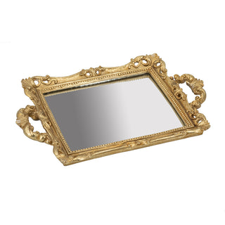 Gold Tray w/ Mirror 15" x 10"