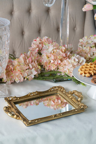 Gold Tray w/ Mirror 15" x 10"