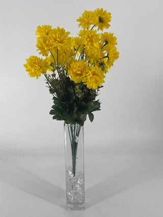 Mini Pompom Bush Yellow 19”