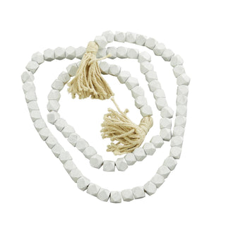 Wood Bead Garland White 80"L