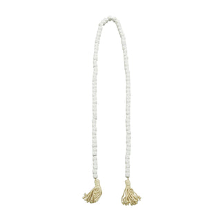 Wood Bead Garland White 80"L