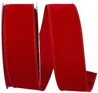 Velvet Wired Edge Ribbon Red 1 1/2" 10 Yds