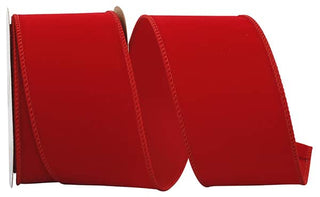 Velvet Wired Edge Ribbon Red 2 1/2" 10 Yds
