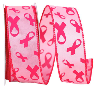 Breast Cancer Awareness Wired Ribbon 1.5" x 20 Yd