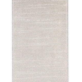 Glitter Filigree Wired Ribbon White-Silver 4" x 5 Yd