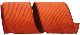 Corduroy Mesh-Backed Wired Ribbon Burnt Sienna 4" x 5 Yd