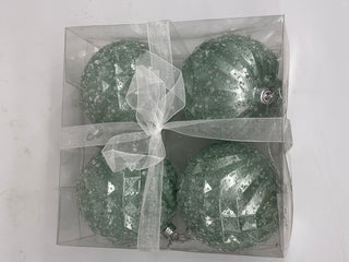 Ball Ornament Light Green (Box of 4) 4”