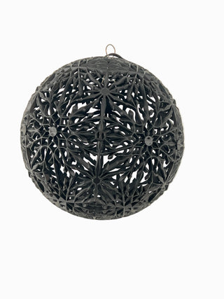 Filigree Ball Ornament Black 8"