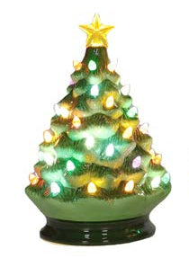 Ceramic Tree w/ Multicolor Lights 8.75"H
