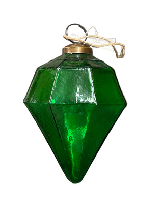 Hanging Jewel Ornament Green 4"