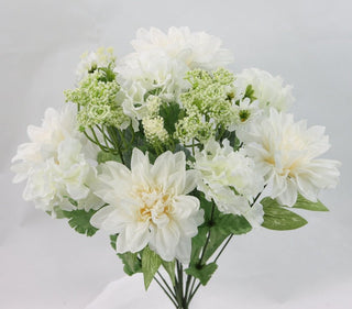 Dahlia/Hydrangea/Queen Anne's Lace Mixed Bush Cream 19"