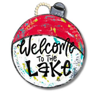 "Welcome To The Lake" Bobber Door Hanger 24"