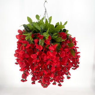 Wisteria Red Hanging Basket