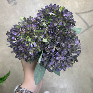 Snowball  Hydrangea Bundle Purple 11"