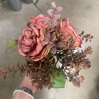 Peony Eucalyptus Bundle Burgundy 12"