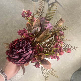 Peony Eucalyptus Bundle Burgundy 22"