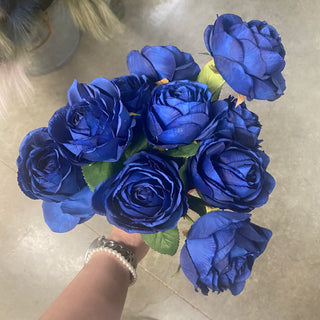 Cabbage Rose Bush Blue 19"