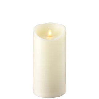Push Flame Ivory Pillar Candle 7"