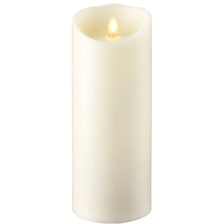 Push Flame Ivory Pillar Candle 9"