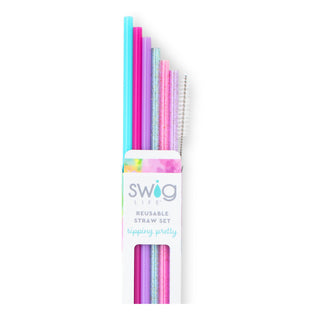 Reusable Straw Set- Cloud Nine Glitter