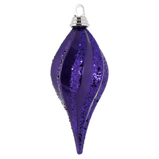 Plum Candy Glitter Swirl Drop Ornament 8''