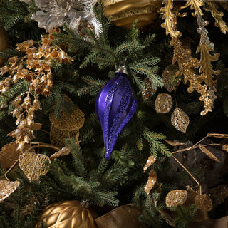 Plum Candy Glitter Swirl Drop Ornament 8''