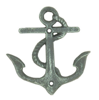 Cast Iron Anchor Hook Verdigris 5x5"