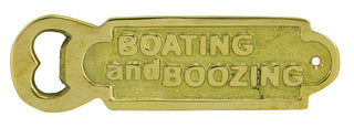 Brass "Boating And Boozing" Bottle Opener 5"L